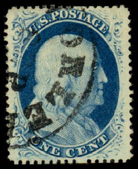Cost of US Stamps Scott Catalogue #24: 1c 1857 Franklin. Daniel Kelleher Auctions, Mar 2014, Sale 648, Lot 2019