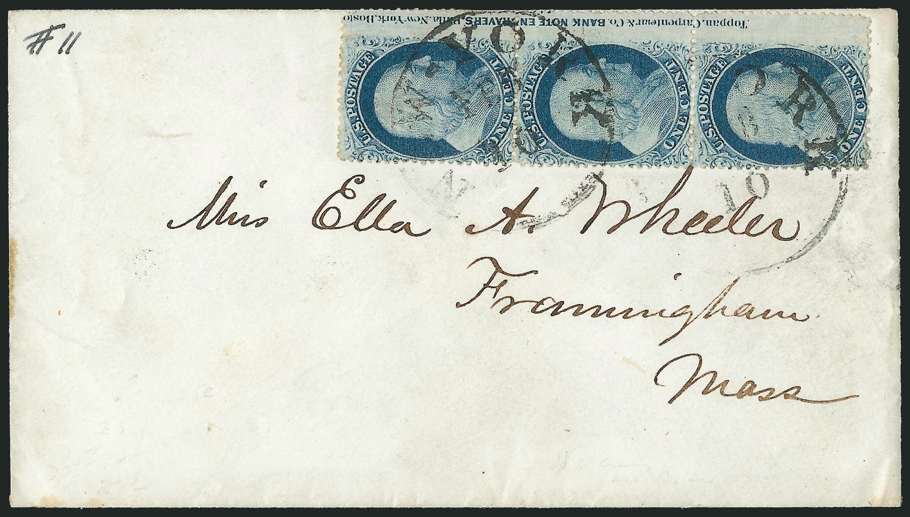 US Stamp Prices Scott Catalogue 24 - 1857 1c Franklin. Robert Siegel Auction Galleries, Dec 2010, Sale 1002, Lot 3749