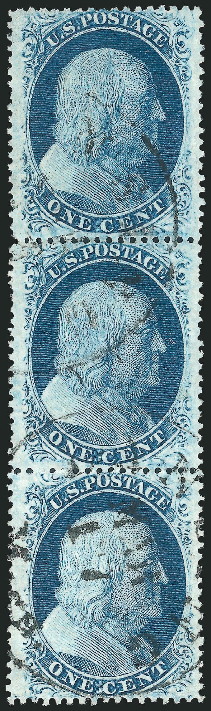 US Stamps Price Scott Catalog # 24 - 1857 1c Franklin. Robert Siegel Auction Galleries, Mar 2011, Sale 1006, Lot 1249