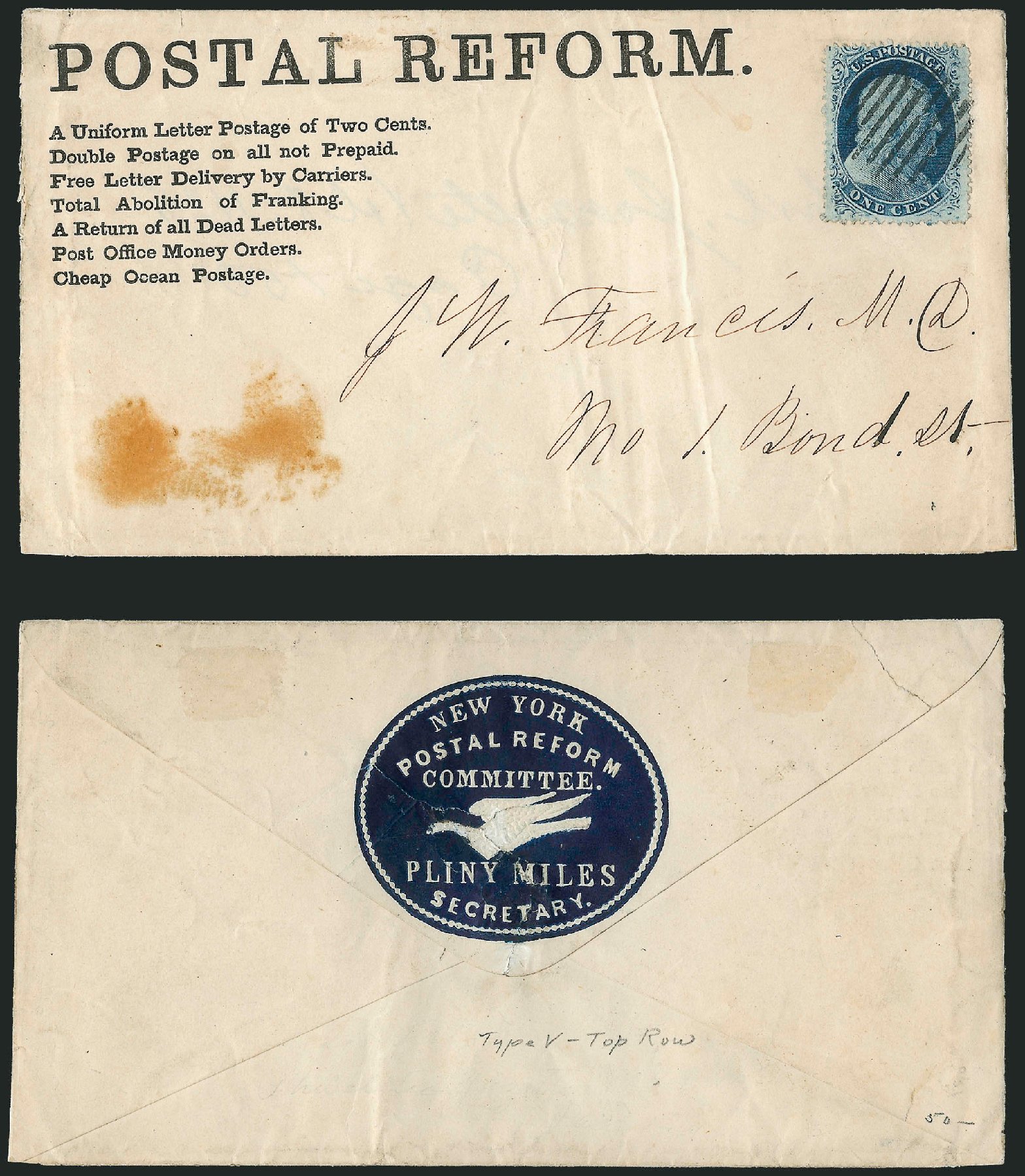 Value of US Stamp Scott # 24 - 1c 1857 Franklin. Robert Siegel Auction Galleries, Mar 2011, Sale 1006, Lot 1339