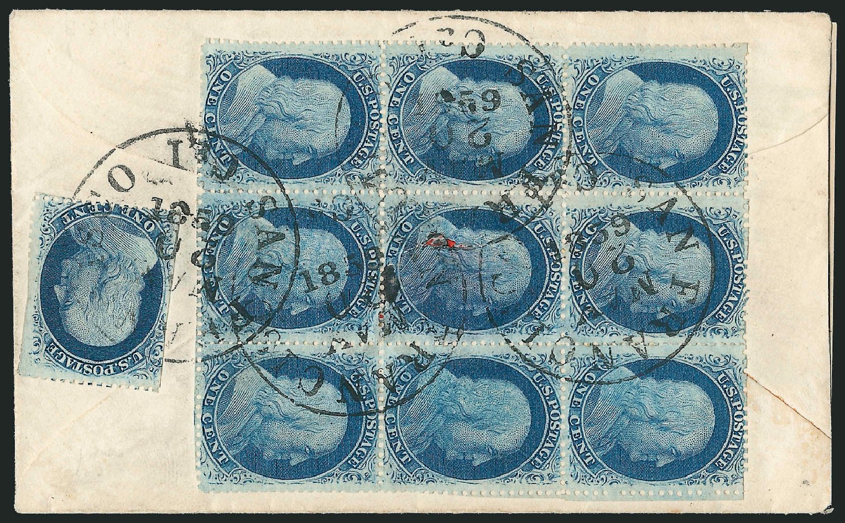 Value of US Stamp Scott Catalog 24 - 1c 1857 Franklin. Robert Siegel Auction Galleries, Mar 2011, Sale 1006, Lot 1369