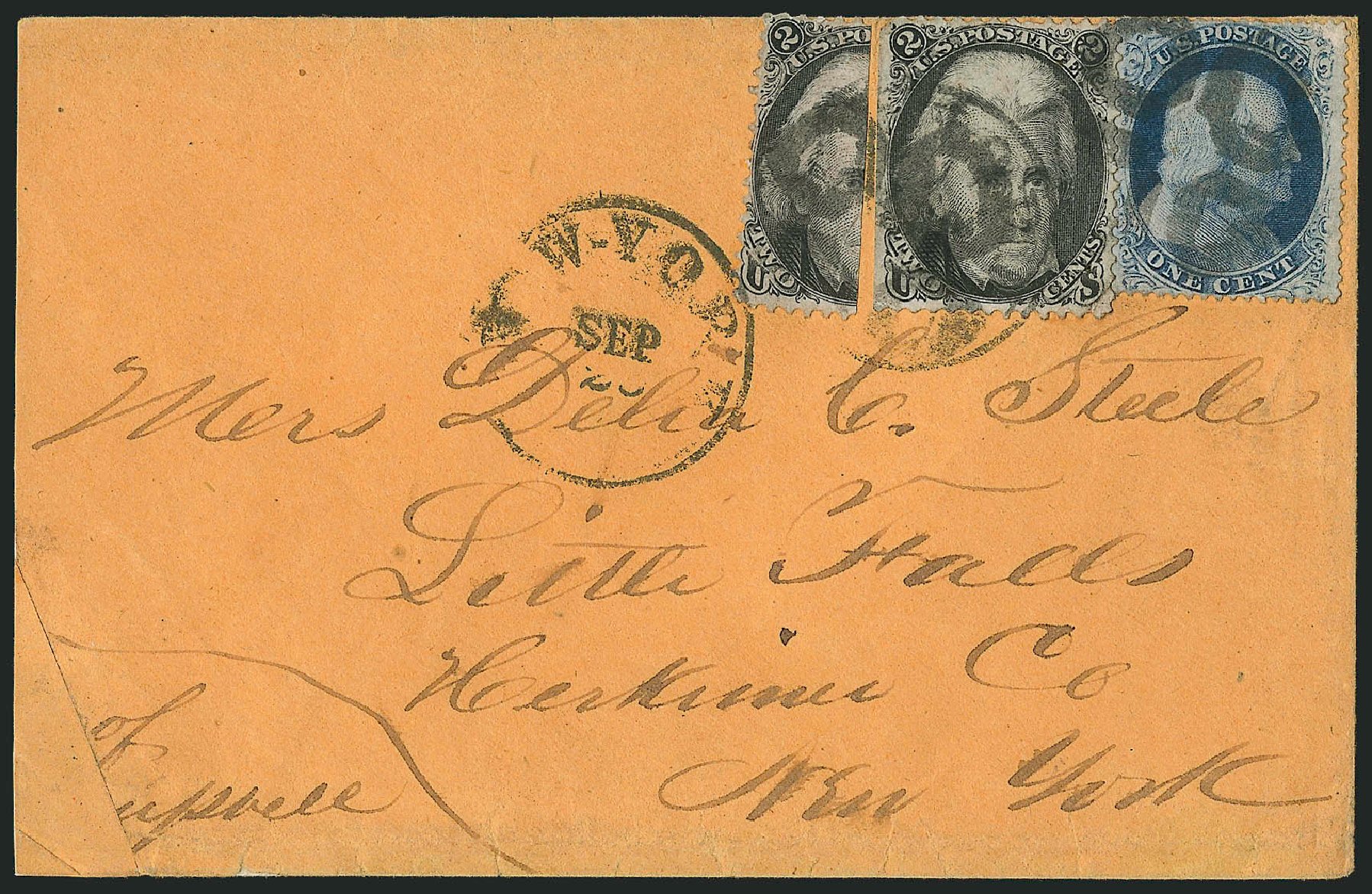 US Stamp Values Scott Catalogue #24: 1857 1c Franklin. Robert Siegel Auction Galleries, Mar 2011, Sale 1006, Lot 1409