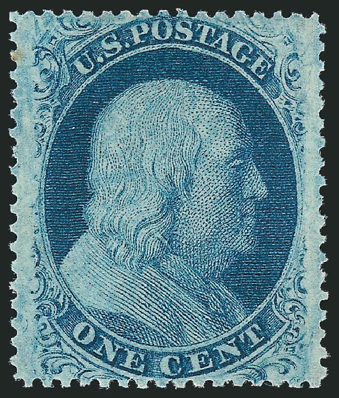 US Stamp Value Scott 24 - 1c 1857 Franklin. Robert Siegel Auction Galleries, Oct 2011, Sale 1014, Lot 1089