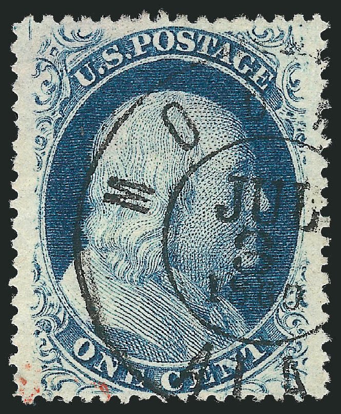 US Stamp Values Scott Cat. 24: 1c 1857 Franklin. Robert Siegel Auction Galleries, Mar 2013, Sale 1040, Lot 1229