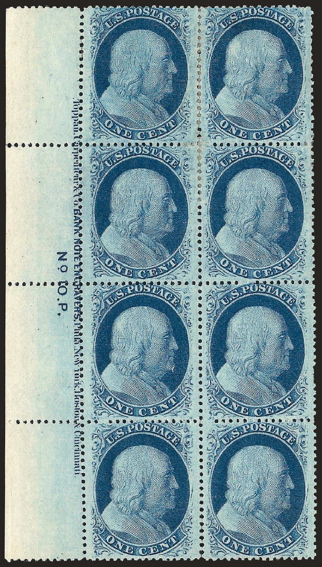 Value of US Stamps Scott Cat. # 24: 1857 1c Franklin. Robert Siegel Auction Galleries, Oct 2008, Sale 963, Lot 339