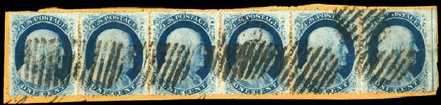 Value of US Stamps Scott Catalog 24 - 1c 1857 Franklin. Matthew Bennett International, Dec 2008, Sale 330, Lot 1450