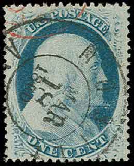Prices of US Stamp Scott Catalog #24: 1857 1c Franklin. H.R. Harmer, Nov 2013, Sale 3004, Lot 1040