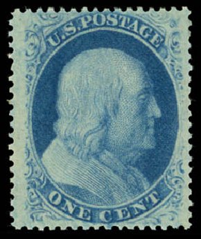 US Stamp Prices Scott Catalogue #24 - 1857 1c Franklin. Daniel Kelleher Auctions, Dec 2014, Sale 661, Lot 50
