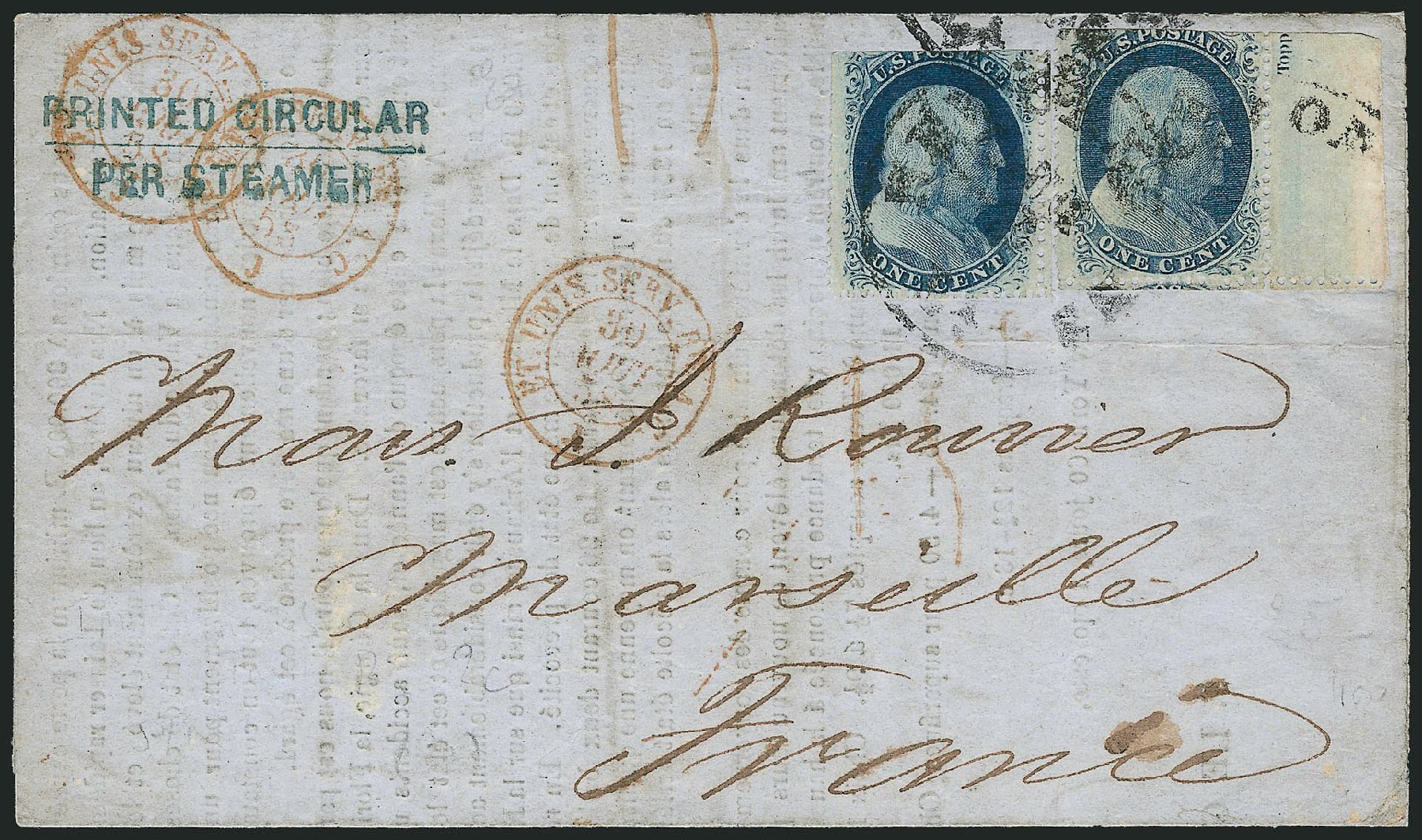 US Stamp Values Scott Catalogue # 24: 1c 1857 Franklin. Robert Siegel Auction Galleries, Mar 2011, Sale 1006, Lot 1220