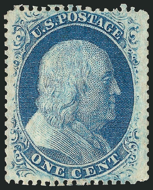 US Stamp Values Scott # 24 - 1c 1857 Franklin. Robert Siegel Auction Galleries, Mar 2011, Sale 1006, Lot 1240