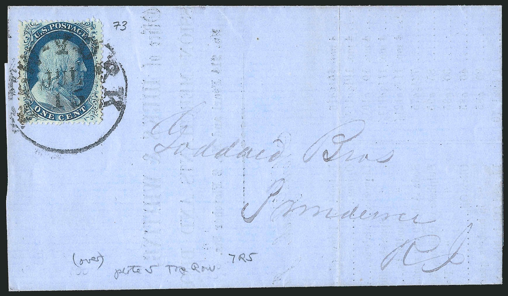 Value of US Stamp Scott Catalog # 24 - 1c 1857 Franklin. Robert Siegel Auction Galleries, Mar 2011, Sale 1006, Lot 1250