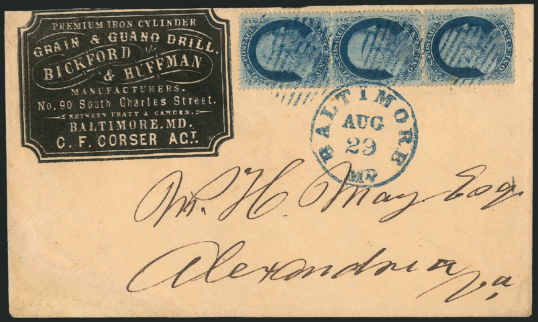 US Stamps Value Scott Catalogue #24 - 1c 1857 Franklin. Robert Siegel Auction Galleries, Mar 2011, Sale 1006, Lot 1350