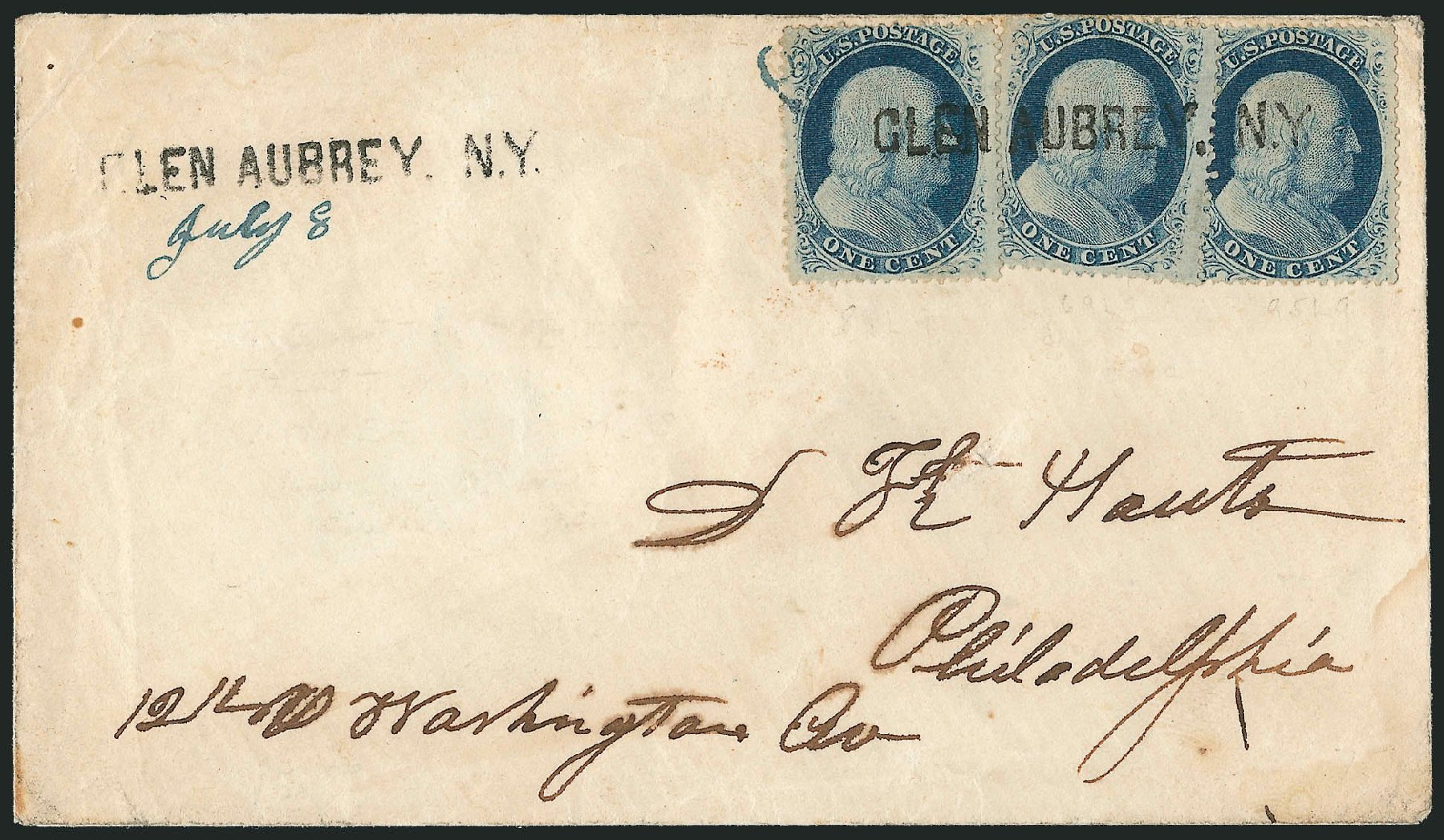Price of US Stamps Scott Catalogue #24 - 1857 1c Franklin. Robert Siegel Auction Galleries, Mar 2011, Sale 1006, Lot 1360