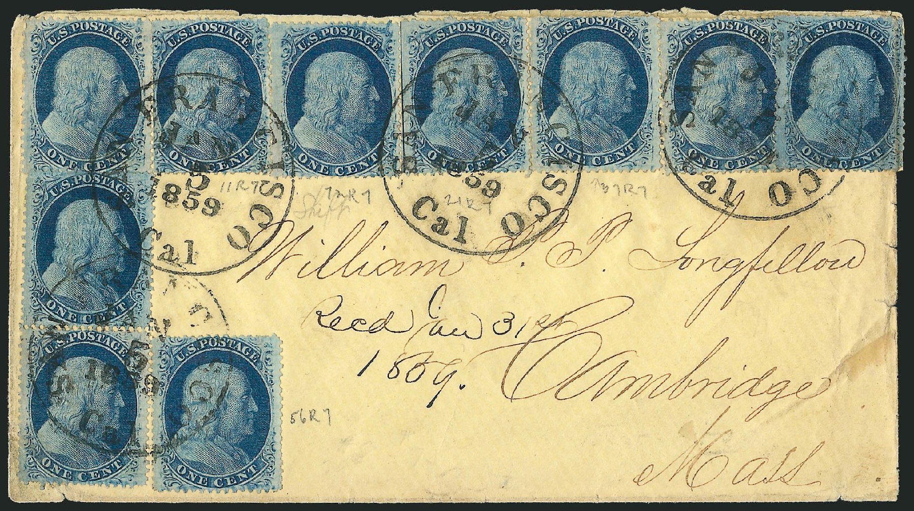 Cost of US Stamps Scott 24 - 1857 1c Franklin. Robert Siegel Auction Galleries, Mar 2011, Sale 1006, Lot 1370