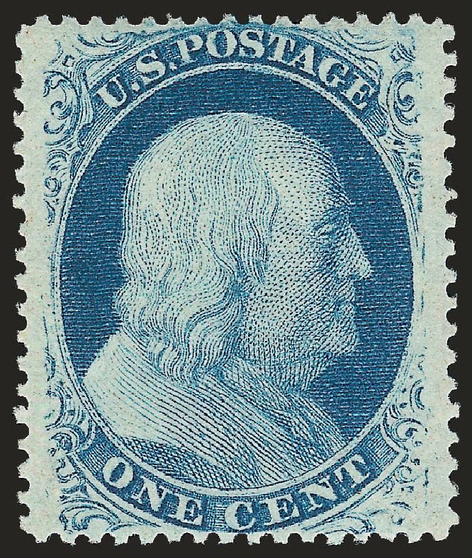 Value of US Stamp Scott Catalog 24: 1c 1857 Franklin. Robert Siegel Auction Galleries, Jan 2009, Sale 968, Lot 30