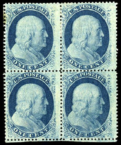 Value of US Stamps Scott #24: 1857 1c Franklin. Matthew Bennett International, Dec 2008, Sale 330, Lot 1441