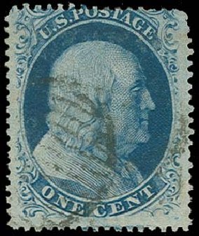 US Stamp Price Scott Cat. 24 - 1c 1857 Franklin. H.R. Harmer, Oct 2014, Sale 3006, Lot 1051