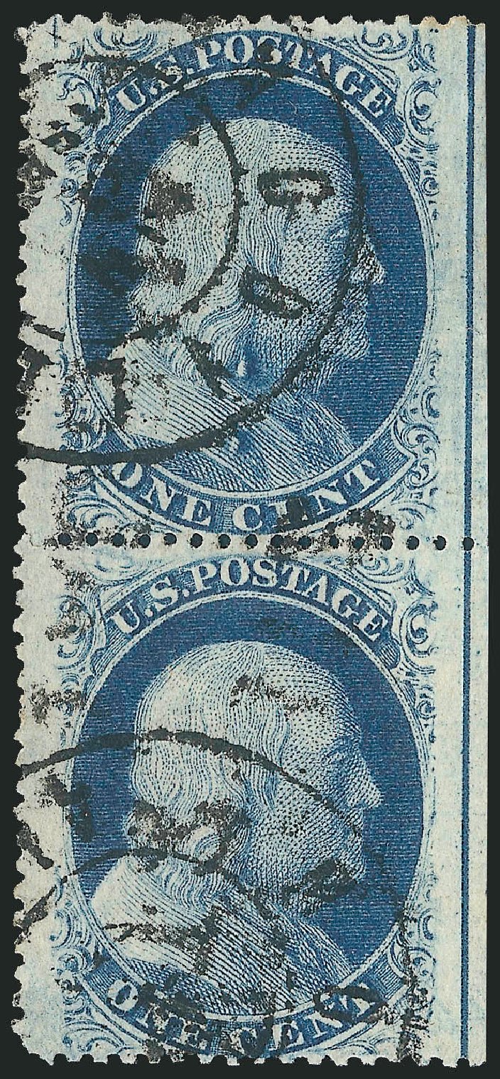 US Stamps Values Scott # 24 - 1c 1857 Franklin. Robert Siegel Auction Galleries, Mar 2011, Sale 1006, Lot 1301