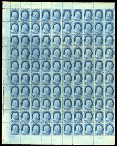 Cost of US Stamp Scott #24 - 1857 1c Franklin. Matthew Bennett International, Dec 2008, Sale 330, Lot 1444