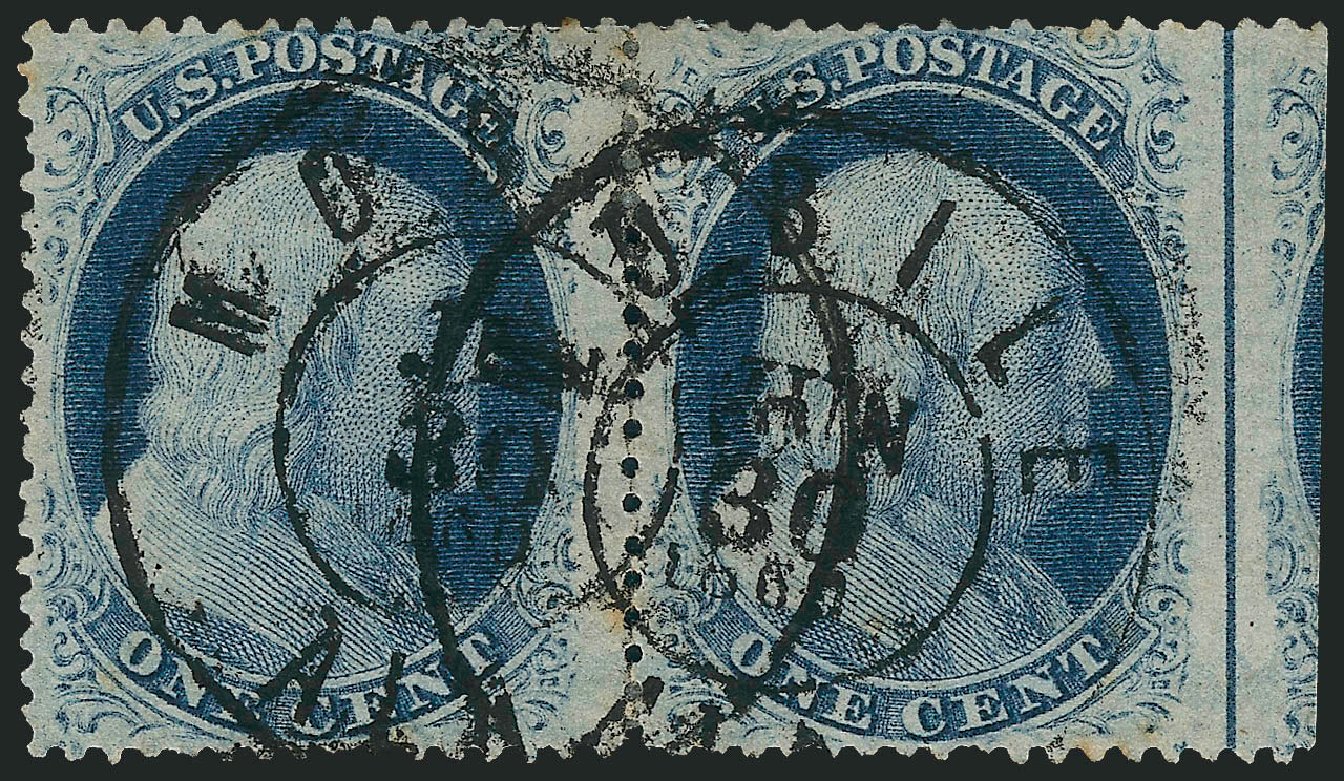US Stamp Values Scott Cat. # 24: 1857 1c Franklin. Robert Siegel Auction Galleries, Mar 2011, Sale 1006, Lot 1304
