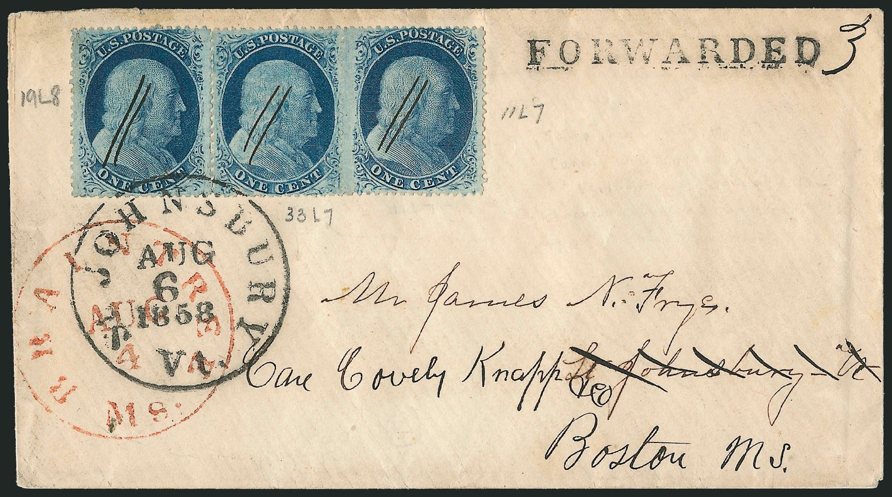 Prices of US Stamps Scott Catalog # 24: 1c 1857 Franklin. Robert Siegel Auction Galleries, Mar 2011, Sale 1006, Lot 1364