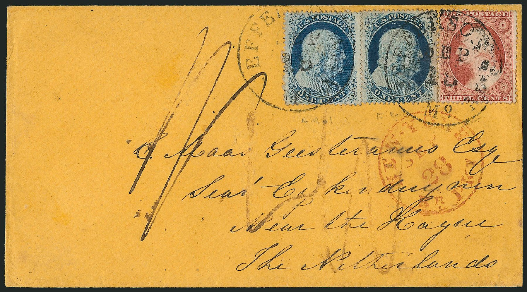 Value of US Stamps Scott #24 - 1c 1857 Franklin. Robert Siegel Auction Galleries, Mar 2011, Sale 1006, Lot 1394