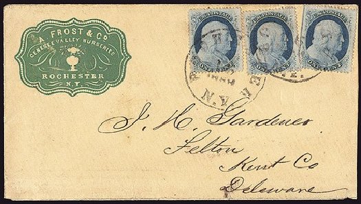 Value of US Stamp Scott Catalog 24 - 1c 1857 Franklin. Spink Shreves Galleries, Jan 2014, Sale 146, Lot 174
