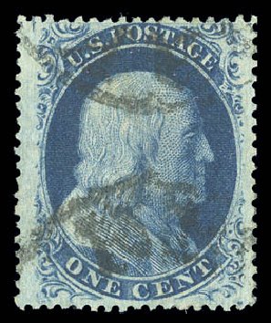 US Stamps Value Scott Catalogue # 24: 1857 1c Franklin. Matthew Bennett International, Sep 2010, Sale 333, Lot 3385