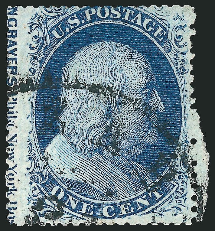 Price of US Stamps Scott Cat. 24 - 1c 1857 Franklin. Robert Siegel Auction Galleries, Mar 2011, Sale 1006, Lot 1215