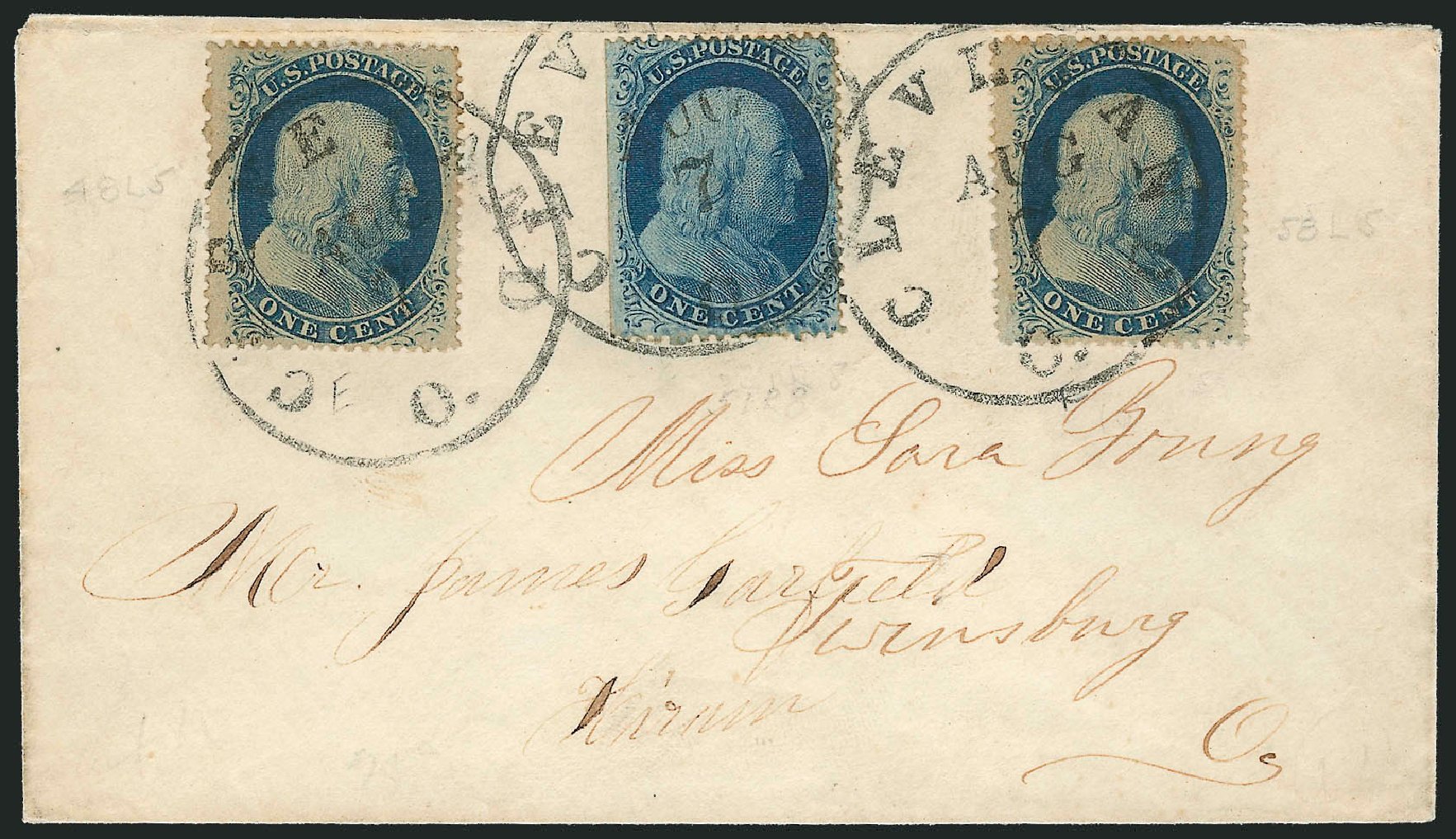 US Stamps Price Scott Catalogue # 24 - 1c 1857 Franklin. Robert Siegel Auction Galleries, Mar 2011, Sale 1006, Lot 1235