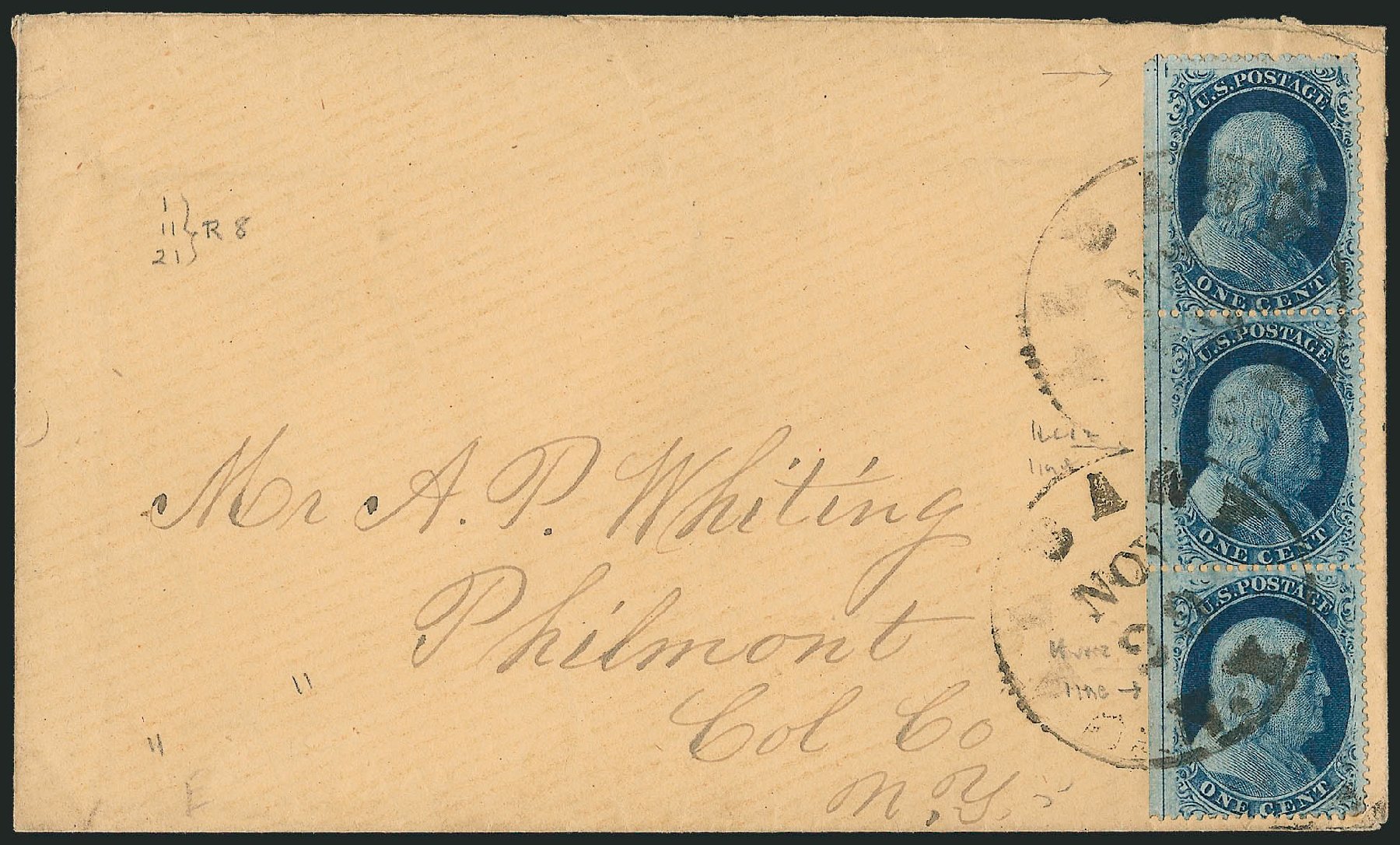 Costs of US Stamps Scott Catalog #24 - 1857 1c Franklin. Robert Siegel Auction Galleries, Mar 2011, Sale 1006, Lot 1295
