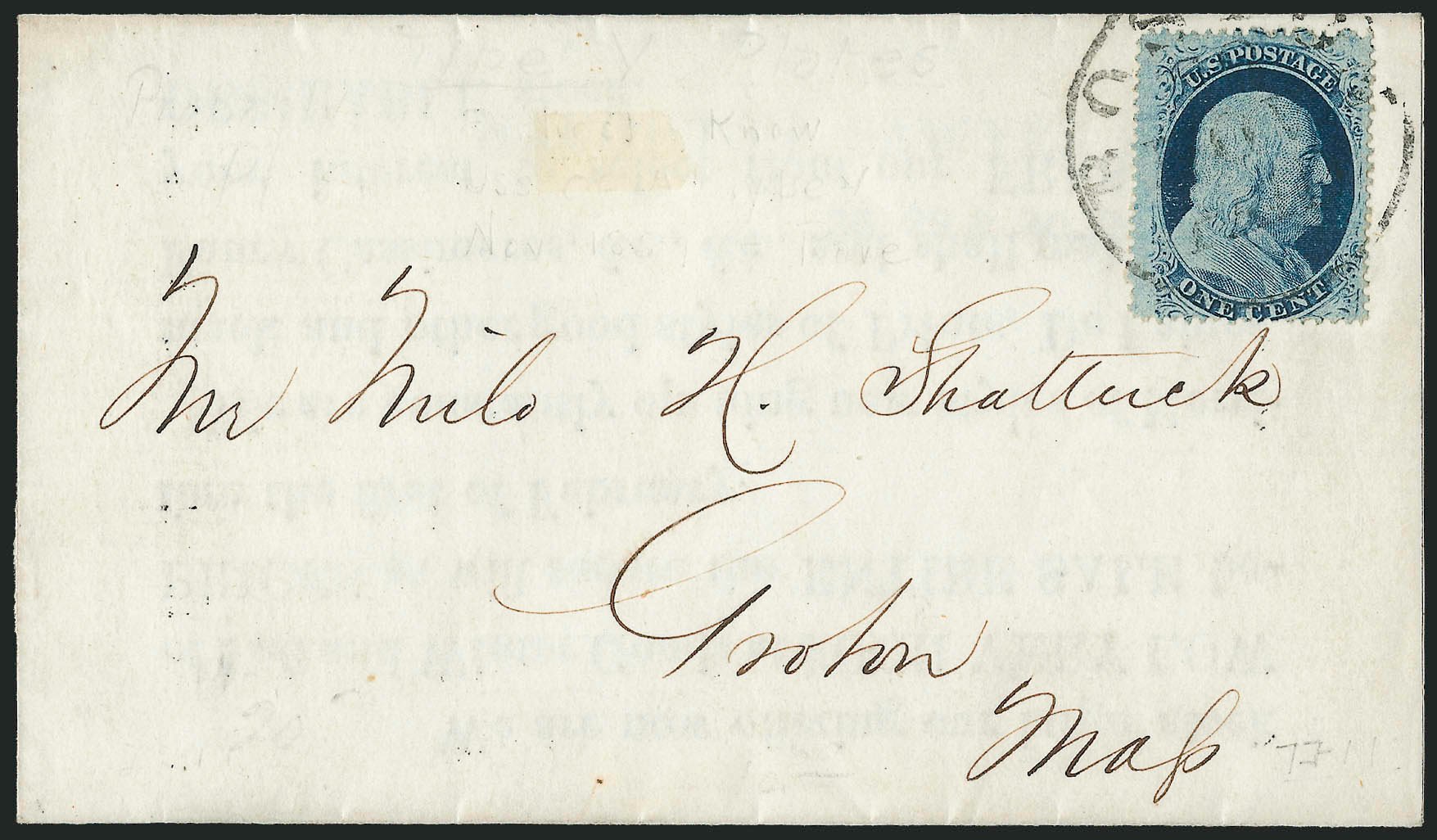 Prices of US Stamp Scott Catalogue 24 - 1c 1857 Franklin. Robert Siegel Auction Galleries, Mar 2011, Sale 1006, Lot 1325