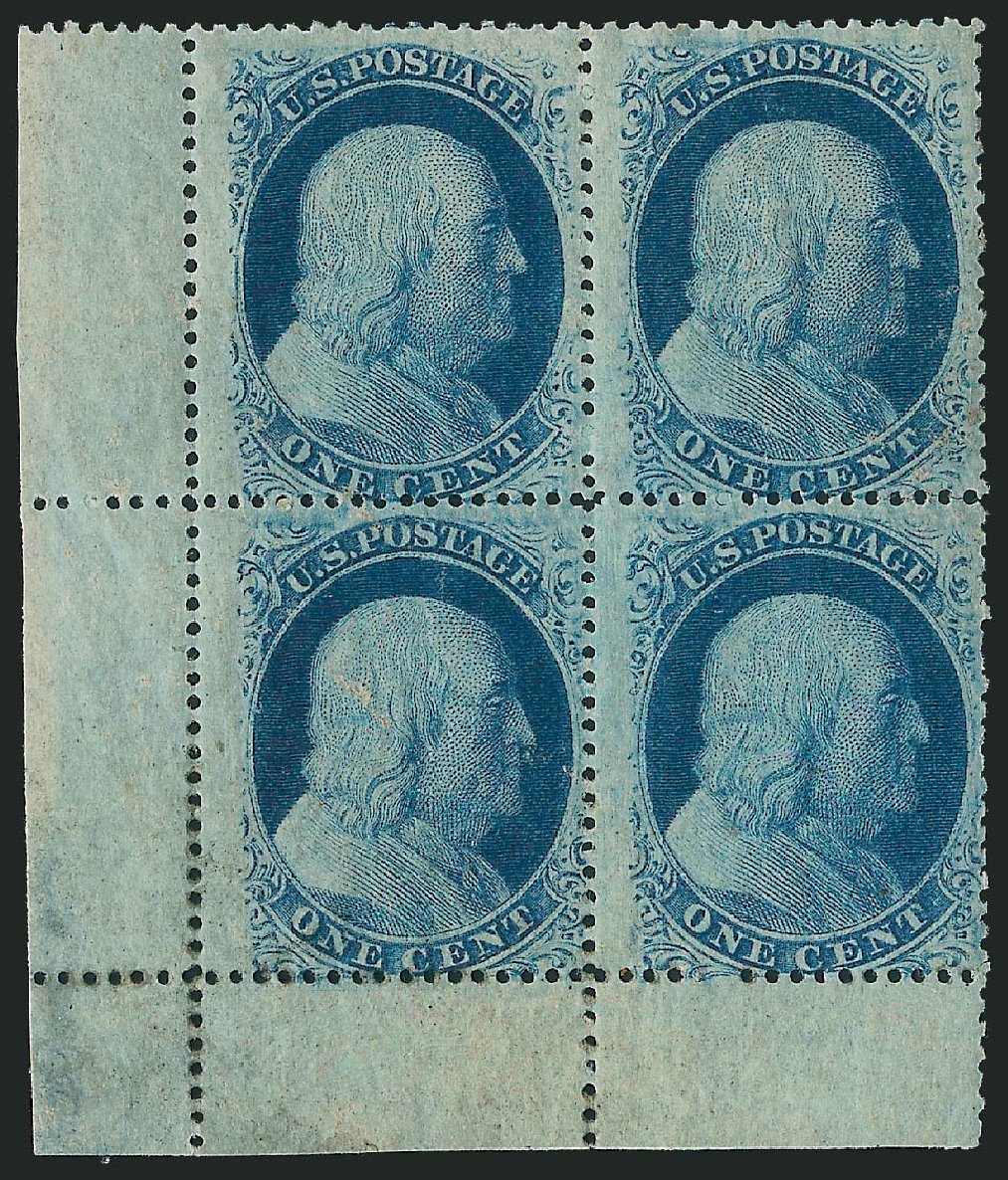 Cost of US Stamps Scott Catalog #24 - 1c 1857 Franklin. Robert Siegel Auction Galleries, Dec 2011, Sale 1017, Lot 125