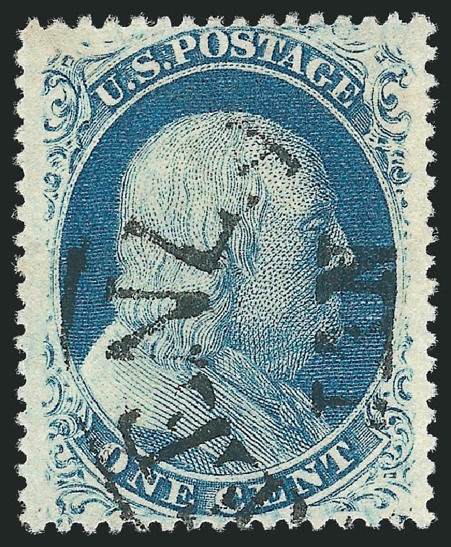 Values of US Stamp Scott Catalog 24 - 1c 1857 Franklin. Robert Siegel Auction Galleries, Oct 2012, Sale 1032, Lot 3065