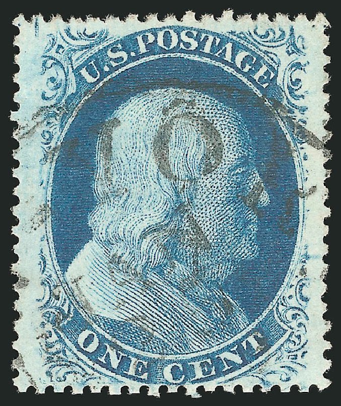 US Stamp Values Scott #24: 1c 1857 Franklin. Robert Siegel Auction Galleries, Nov 2014, Sale 1084, Lot 3115