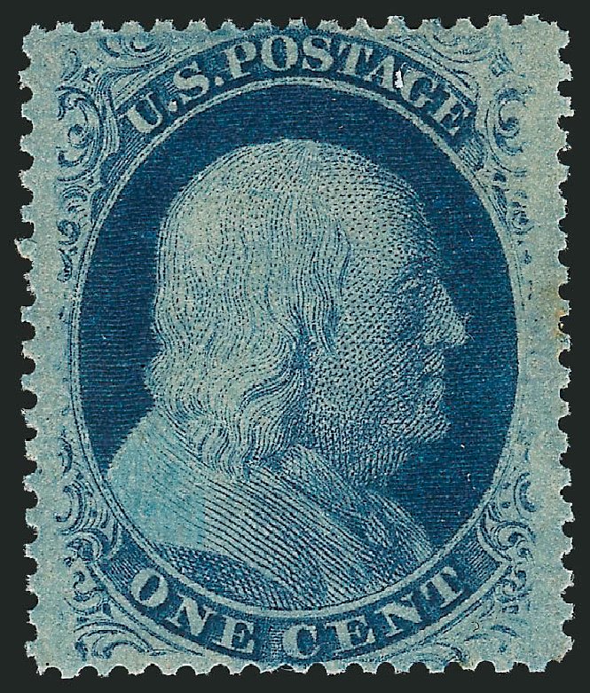 Value of US Stamp Scott Catalog #24: 1c 1857 Franklin. Robert Siegel Auction Galleries, Dec 2014, Sale 1090, Lot 1155