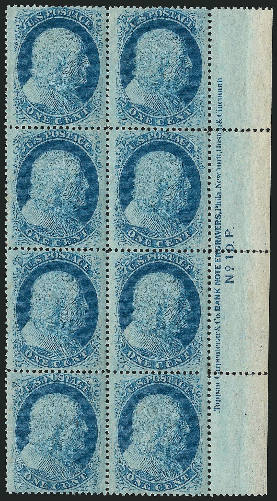 Costs of US Stamps Scott Cat. # 24: 1c 1857 Franklin. Robert Siegel Auction Galleries, Apr 2015, Sale 1096, Lot 55