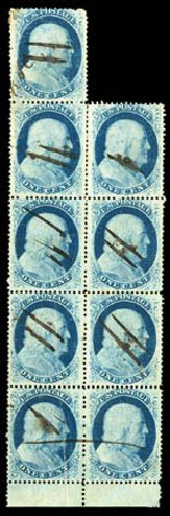 Cost of US Stamp Scott Catalogue # 24 - 1c 1857 Franklin. Matthew Bennett International, Dec 2008, Sale 330, Lot 1452