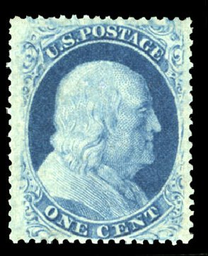 Cost of US Stamp Scott Cat. #24 - 1857 1c Franklin. Cherrystone Auctions, Jul 2013, Sale 201307, Lot 12