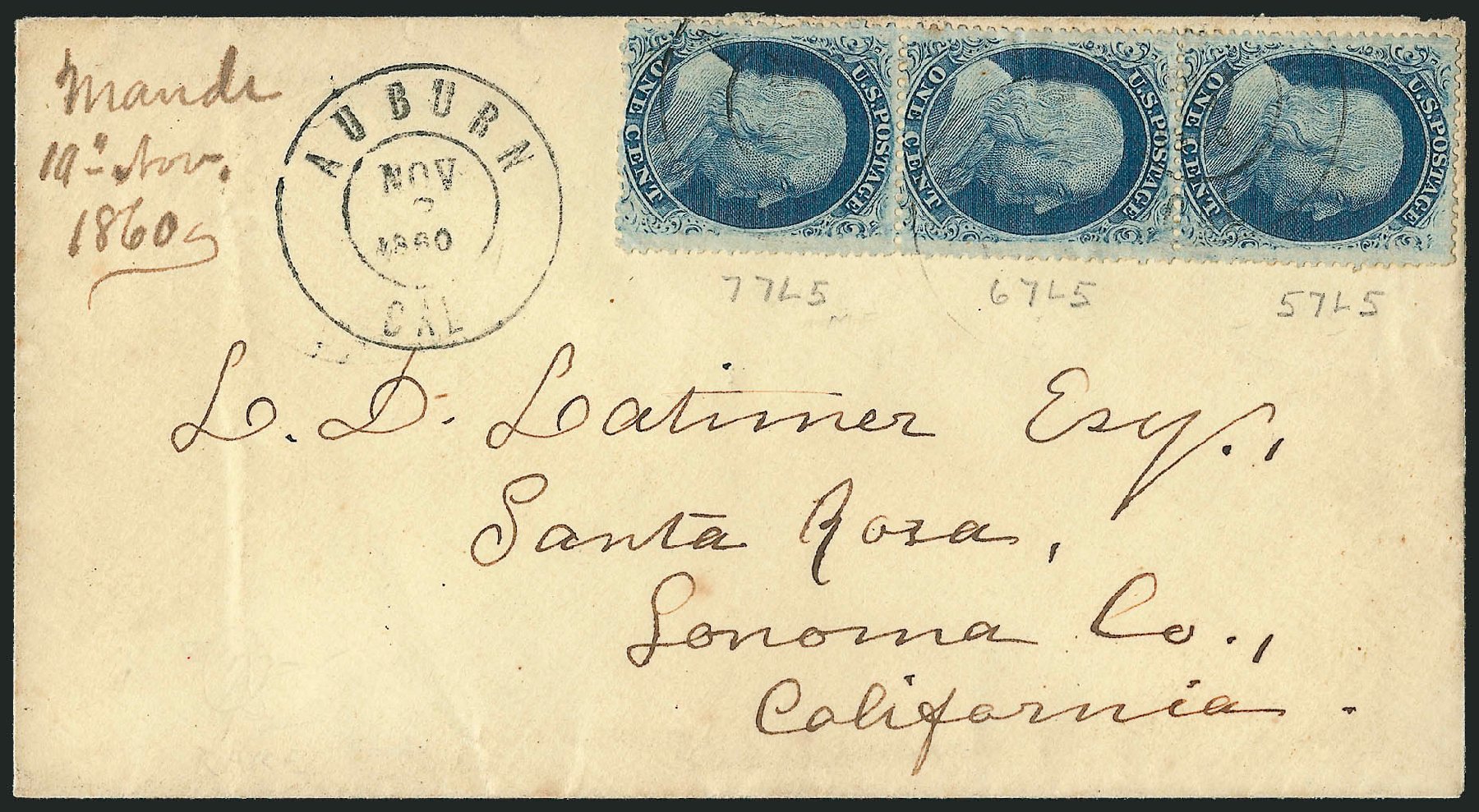 US Stamp Value Scott Catalogue 24 - 1857 1c Franklin. Robert Siegel Auction Galleries, Mar 2011, Sale 1006, Lot 1272