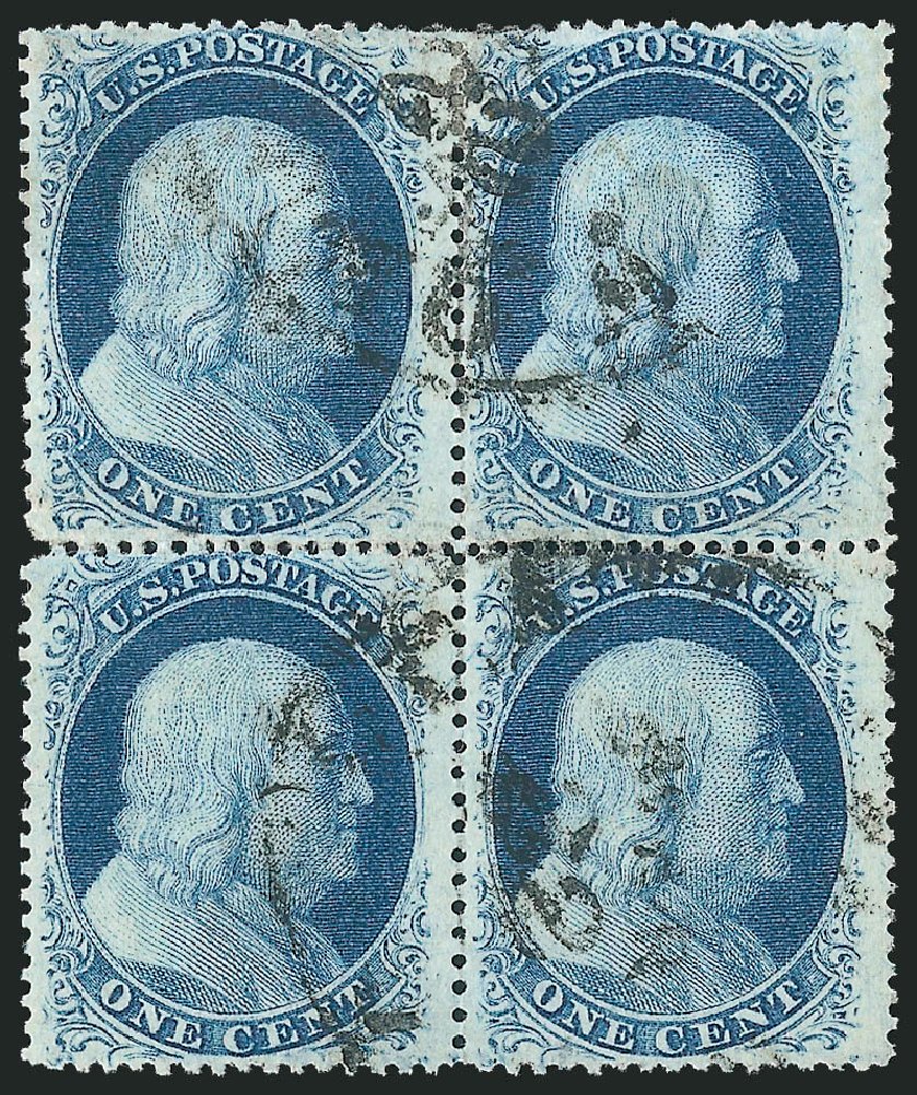 US Stamp Values Scott Cat. #24: 1857 1c Franklin. Robert Siegel Auction Galleries, Mar 2011, Sale 1006, Lot 1322