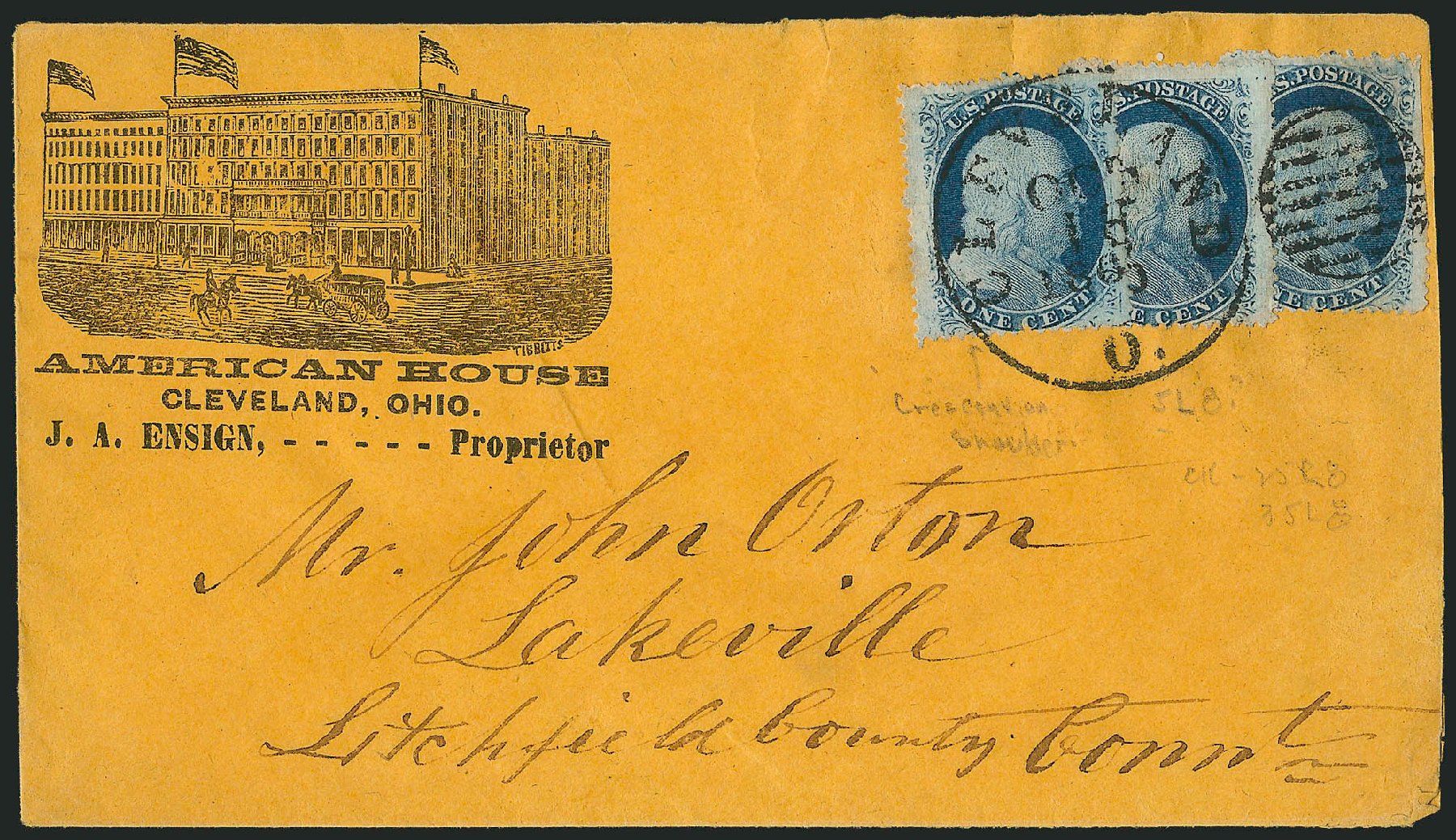 Cost of US Stamp Scott Catalogue 24 - 1c 1857 Franklin. Robert Siegel Auction Galleries, Mar 2011, Sale 1006, Lot 1352