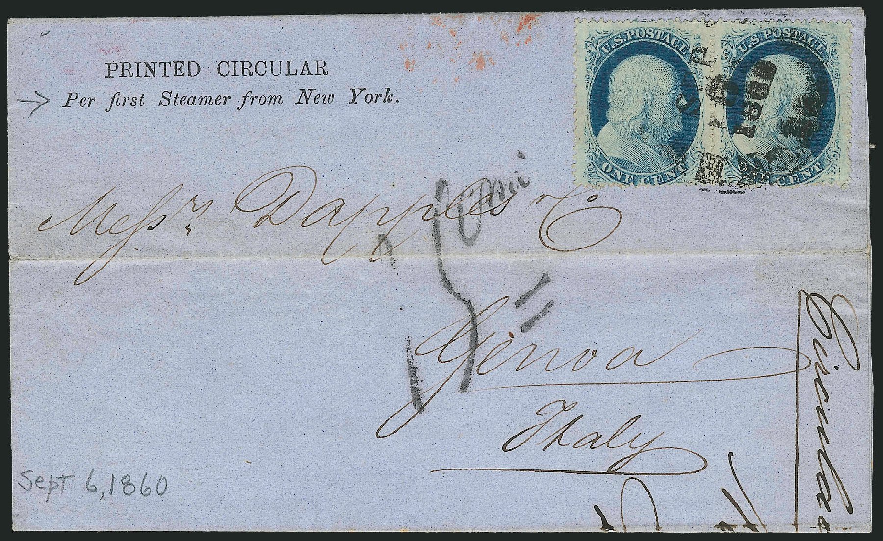 Cost of US Stamp Scott Catalog #24 - 1c 1857 Franklin. Robert Siegel Auction Galleries, Mar 2011, Sale 1006, Lot 1392