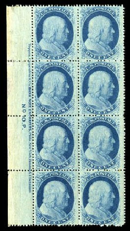 Prices of US Stamps Scott Catalogue 24: 1857 1c Franklin. Matthew Bennett International, Dec 2008, Sale 330, Lot 1443