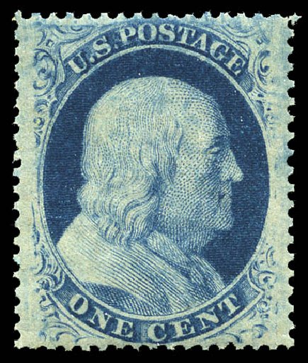 US Stamp Prices Scott Catalogue #24 - 1857 1c Franklin. Matthew Bennett International, May 2014, Sale 350, Lot 53