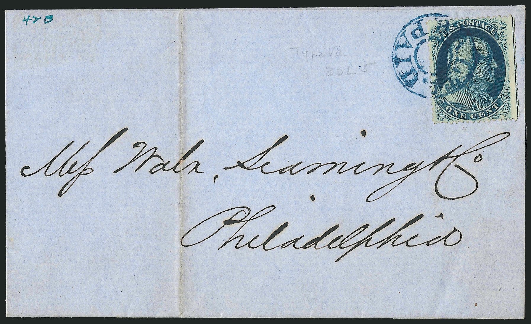 Values of US Stamp Scott Catalogue #24: 1c 1857 Franklin. Robert Siegel Auction Galleries, Mar 2011, Sale 1006, Lot 1223
