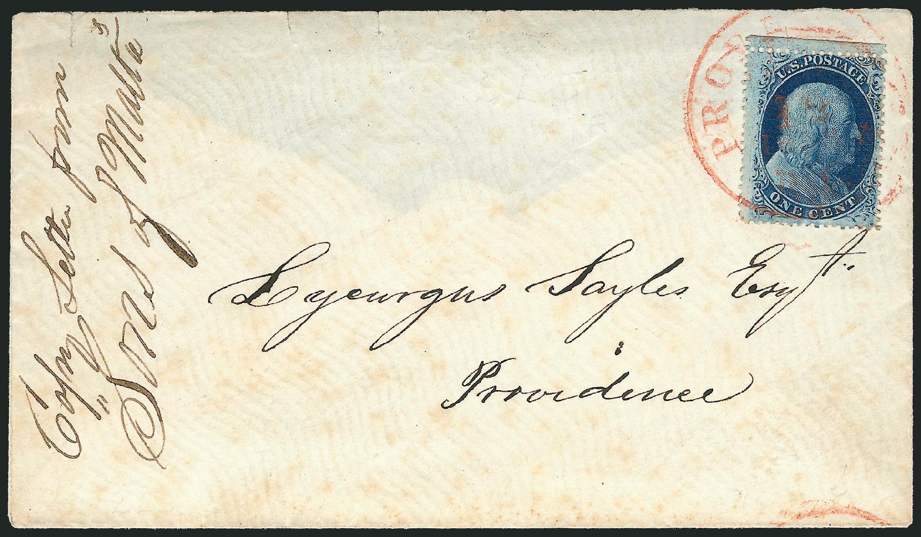 US Stamps Price Scott Catalogue #24: 1c 1857 Franklin. Robert Siegel Auction Galleries, Mar 2011, Sale 1006, Lot 1233