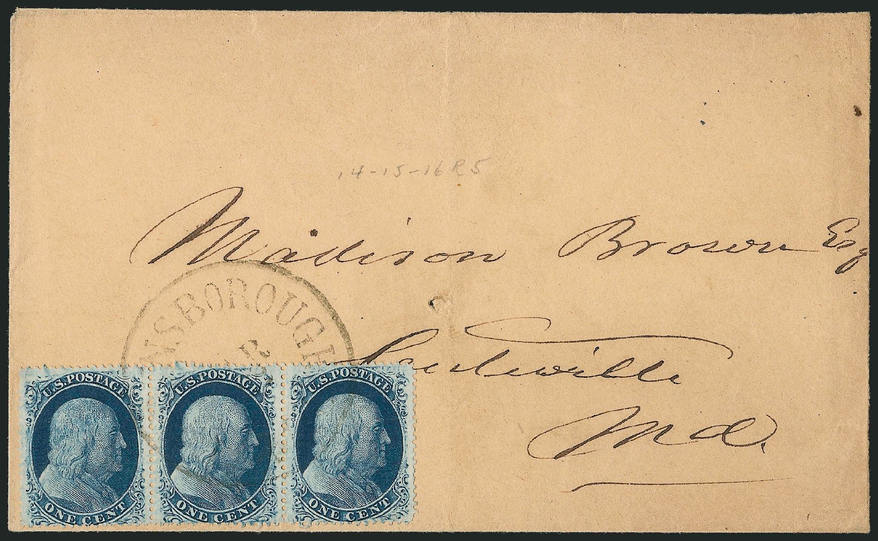 US Stamps Values Scott Catalog #24: 1857 1c Franklin. Robert Siegel Auction Galleries, Mar 2011, Sale 1006, Lot 1263