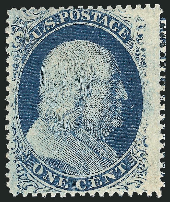 Prices of US Stamp Scott Catalogue 24: 1c 1857 Franklin. Robert Siegel Auction Galleries, Mar 2011, Sale 1006, Lot 1283