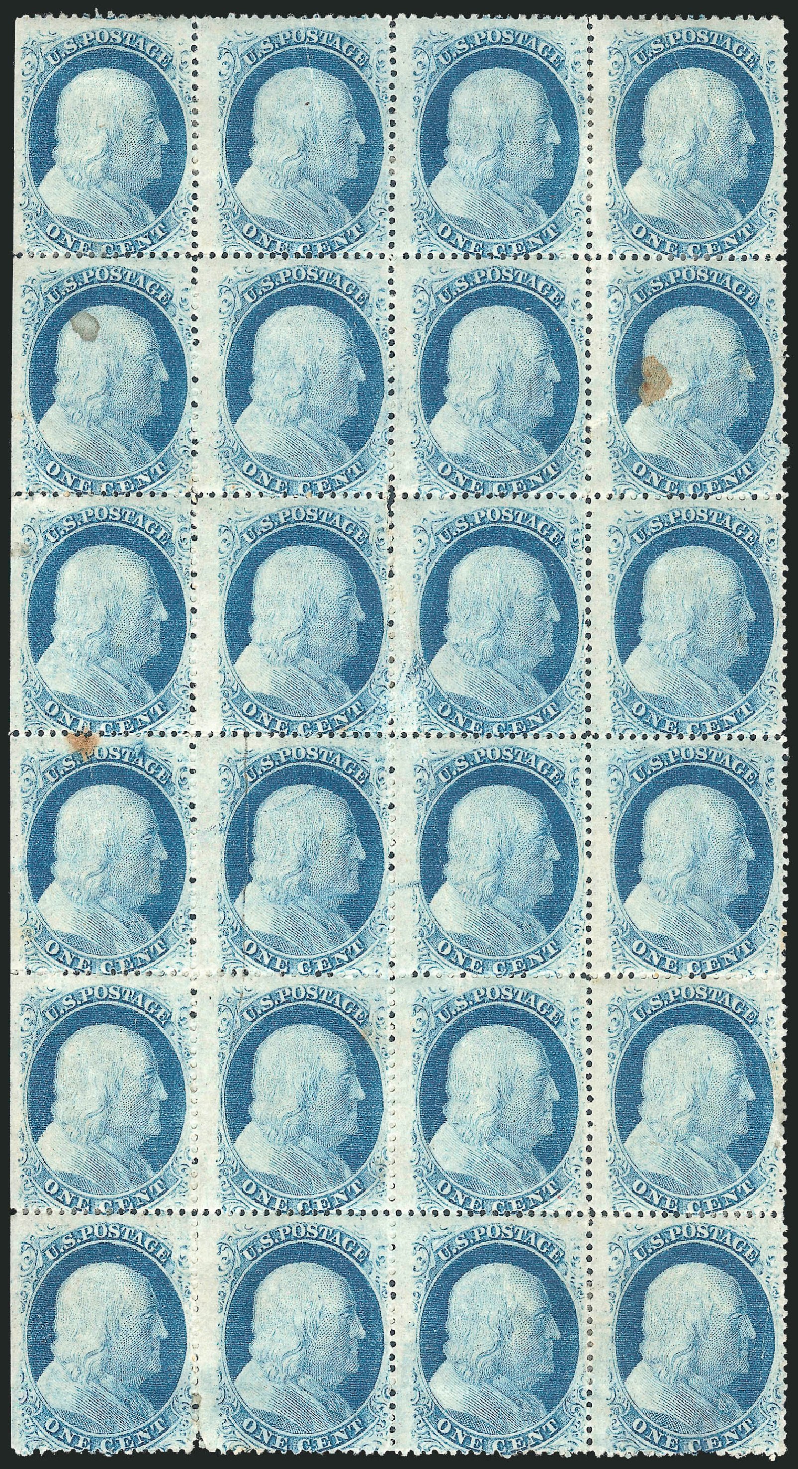 Costs of US Stamps Scott #24 - 1857 1c Franklin. Robert Siegel Auction Galleries, Mar 2011, Sale 1006, Lot 1313